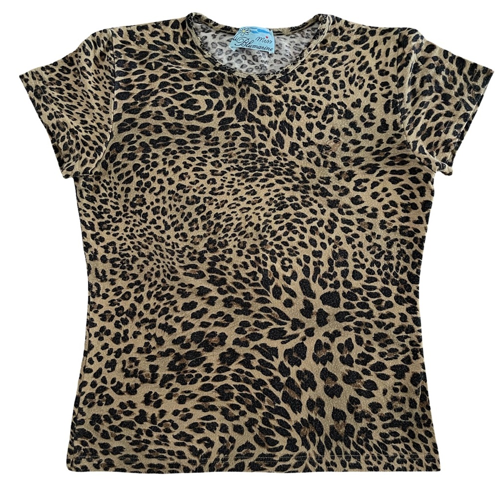 Miss Blumarine Teenage T-Shirt, Age 14,Leopard Print, 94 % Viscose, 6 % Elastane